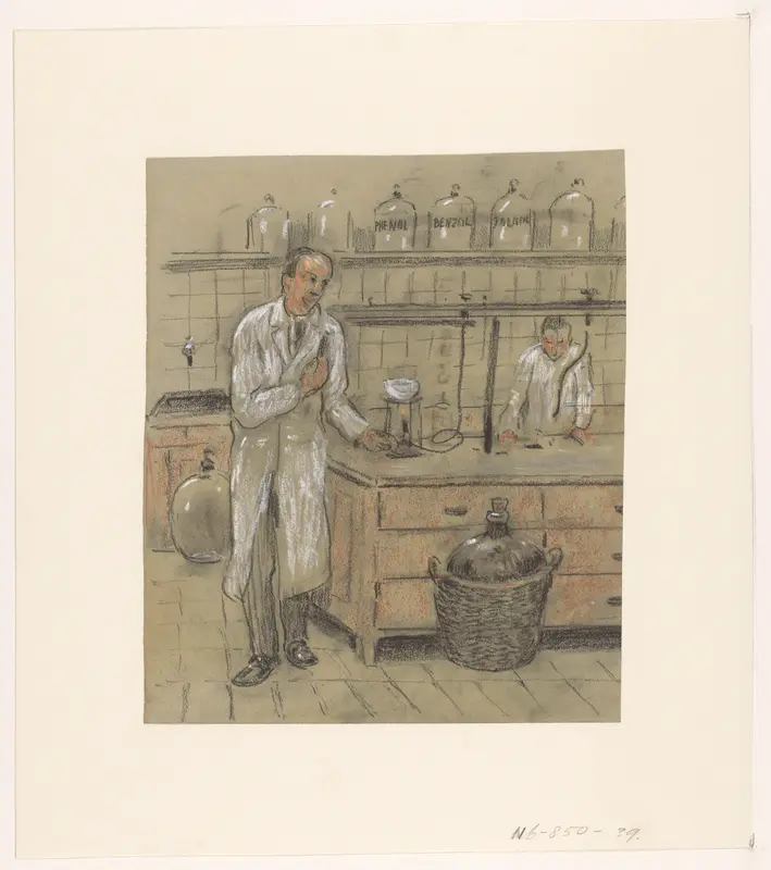 Twee mannen in een laboratorium Wall Art by Unknown - High-Resolution Digital Print
