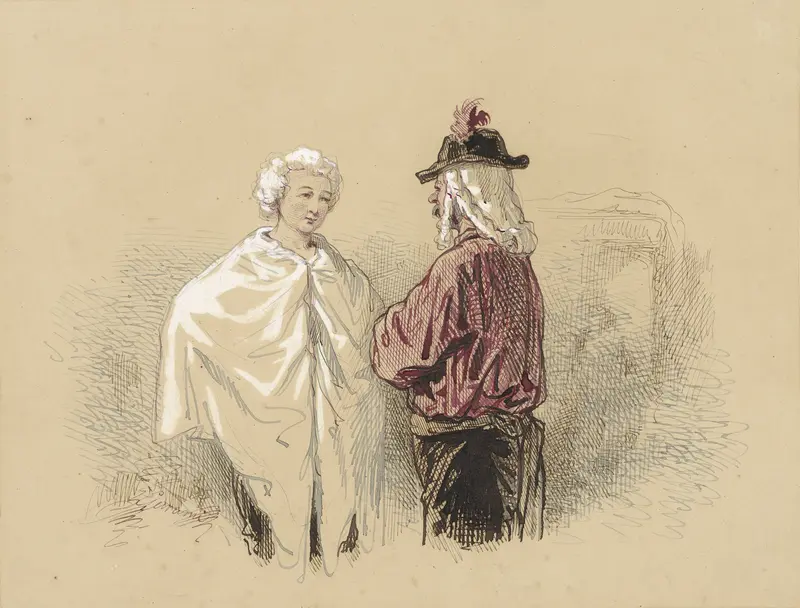 Twee mannen in gesprek Wall Art by Paul Gavarni - High-Resolution Digital Print