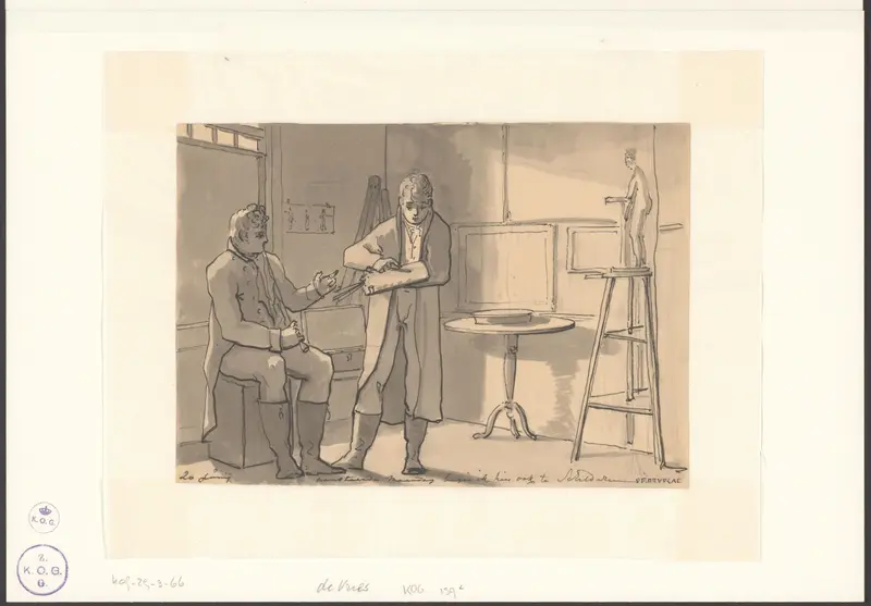 Twee mannen in het atelier van Christiaan Andriessen Wall Art by Christiaan Andriessen - High-Resolution Digital Print