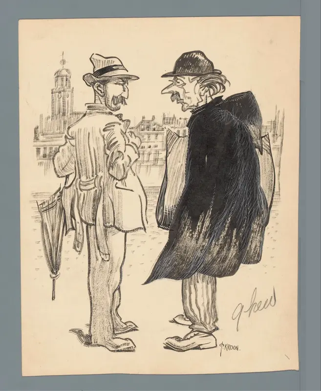 Twee mannen op straat Wall Art by Unknown - High-Resolution Digital Print
