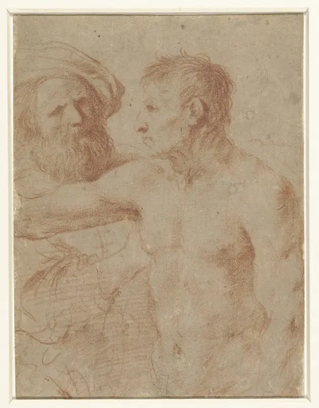 Twee mannen Wall Art by Guercino - High-Resolution Digital Print