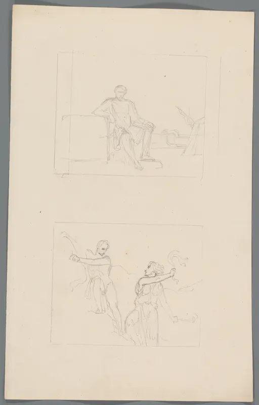 Twee mogelijk mythologische taferelen Wall Art by Unknown - High-Resolution Digital Print