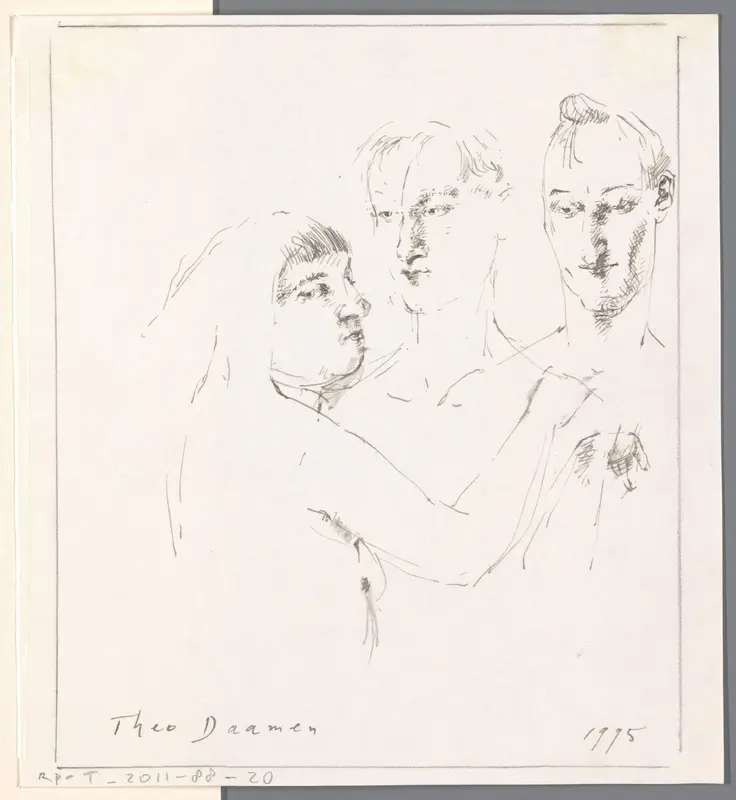 Twee naakte mannen en een vrouw Wall Art by Unknown - High-Resolution Digital Print