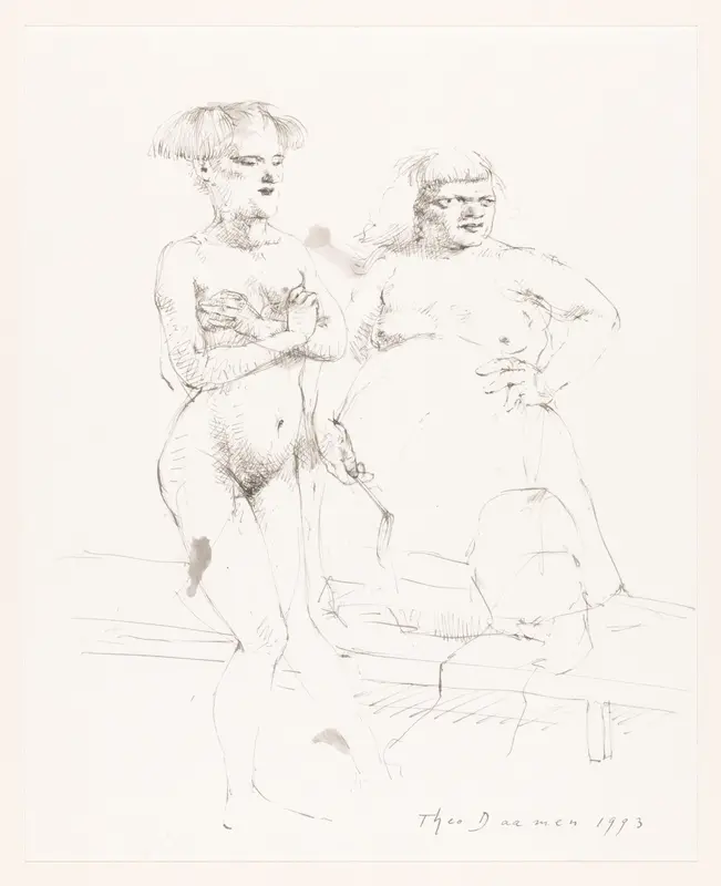 Twee naakte vrouwen Wall Art by Unknown - High-Resolution Digital Print
