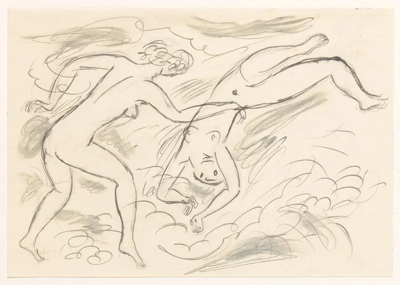 Twee naakte vrouwen, zwemmend Wall Art by Leo Gestel - High-Resolution Digital Print