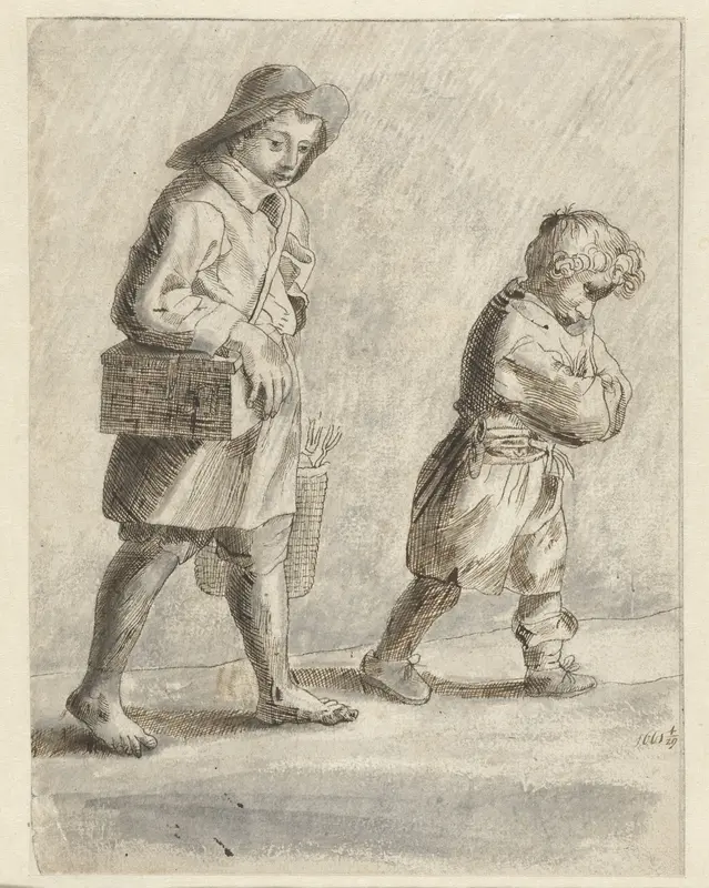 Twee naar rechts gaande jongens Wall Art by anonymous - High-Resolution Digital Print