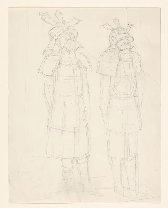 Twee op wacht staande soldaten Wall Art by August Allebé - High-Resolution Digital Print