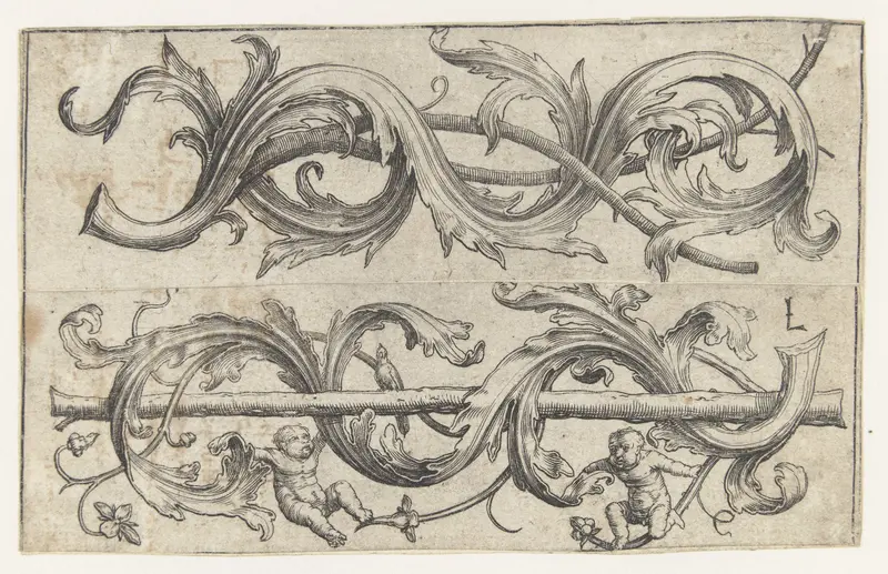 Twee ornamentele ranken Wall Art by Unknown - High-Resolution Digital Print