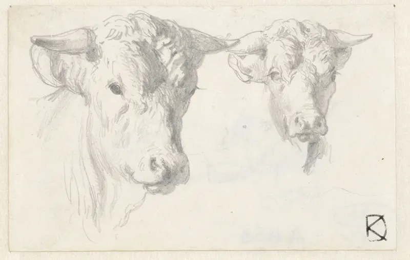 Twee ossenkoppen Wall Art by Johan Daniël Koelman - High-Resolution Digital Print