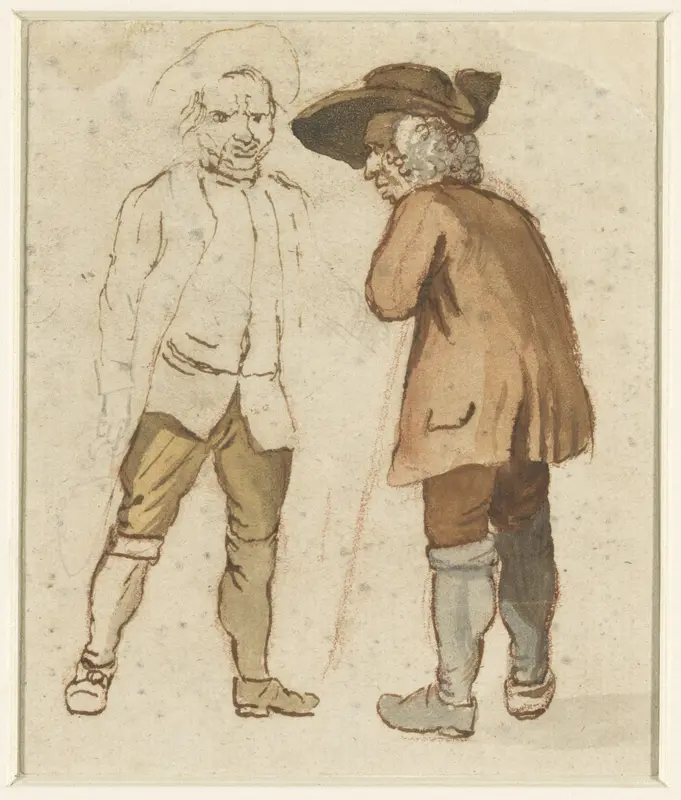 Twee oude boeren in gesprek Wall Art by Unknown - High-Resolution Digital Print