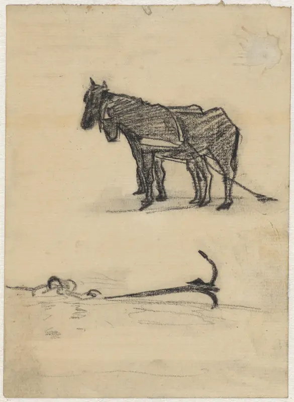 Twee paarden en een anker Wall Art by Theo Nieuwenhuis - High-Resolution Digital Print