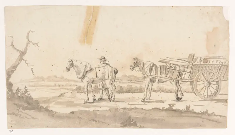 Twee paarden met kar Wall Art by Jan Brandes - High-Resolution Digital Print