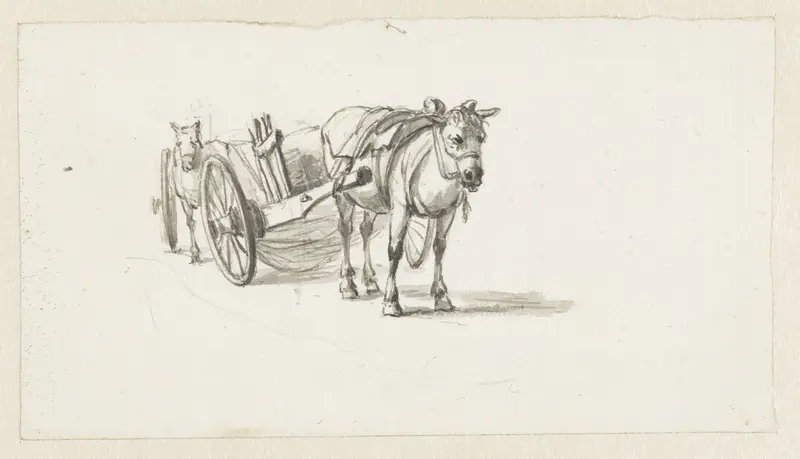 Twee paarden met wagens Wall Art by Pieter Bartholomeusz. Barbiers - High-Resolution Digital Print