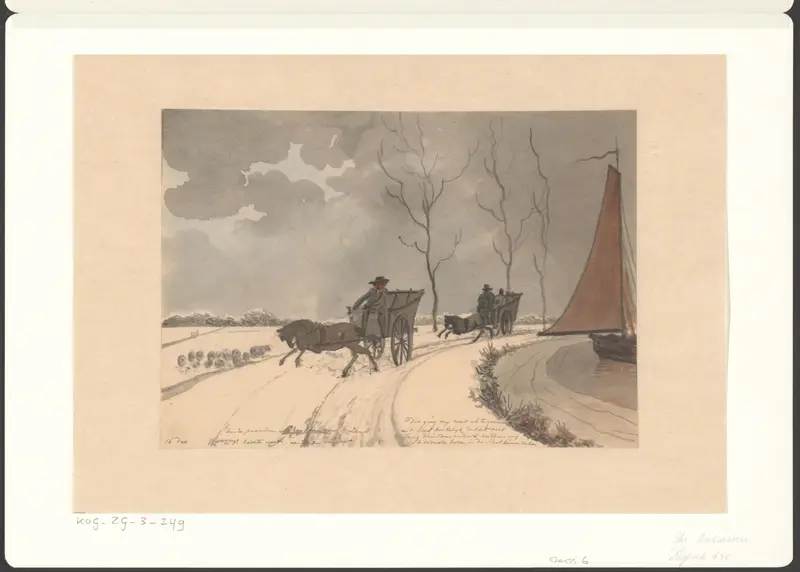 Twee paarden schrikken van een zeilschip Wall Art by Christiaan Andriessen - High-Resolution Digital Print