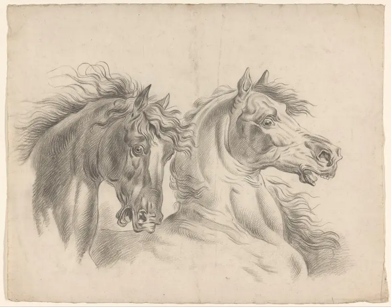 Twee paardenkoppen Wall Art by Johannes Tavenraat - High-Resolution Digital Print