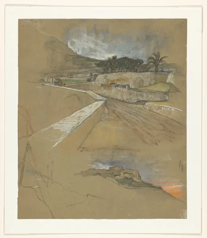 Twee reisschetsen van Alicante, Spanje Wall Art by Jac van Looij - High-Resolution Digital Print