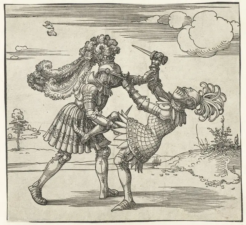 Twee ridders in gevecht Wall Art by Albrecht Dürer - High-Resolution Digital Print