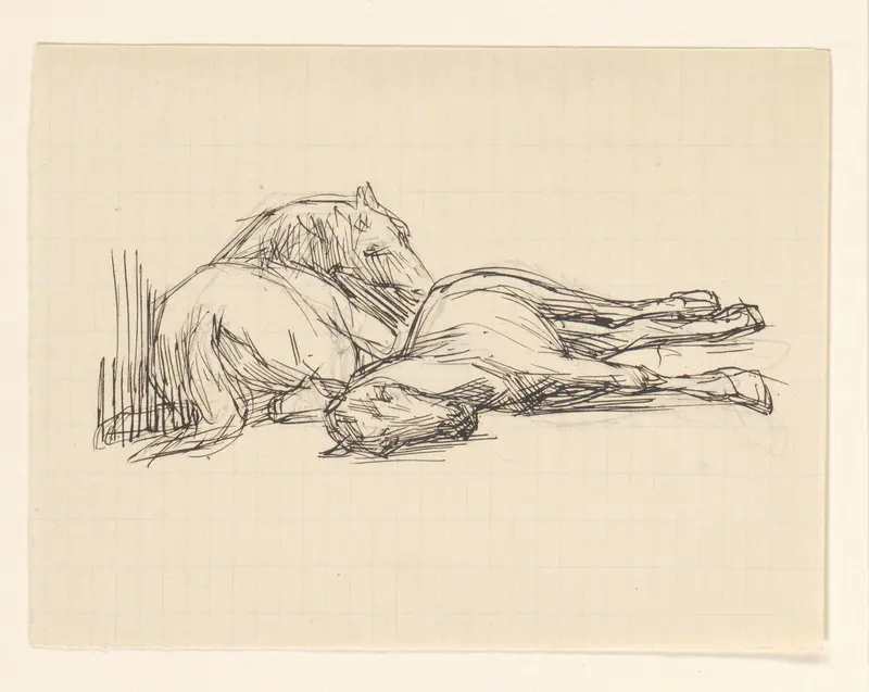 Twee rustende paarden Wall Art by August Allebé - High-Resolution Digital Print