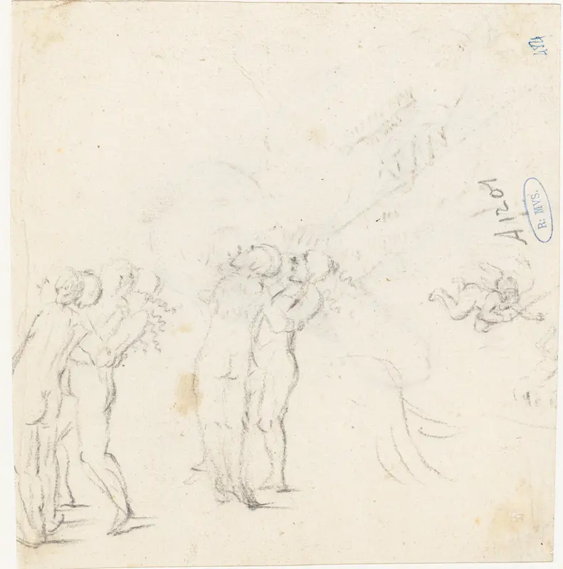 Twee schetsen van Adam en Eva Wall Art by Moses ter Borch - High-Resolution Digital Print