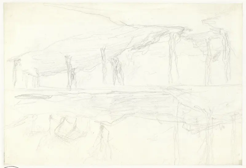 Twee schetsen van een landschap Wall Art by Matthijs Maris - High-Resolution Digital Print