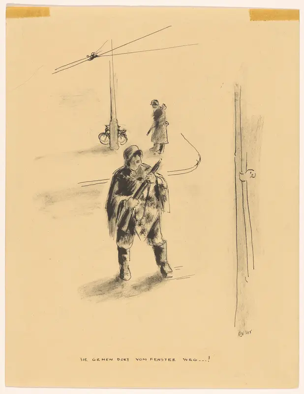 Twee soldaten op straat Wall Art by Unknown - High-Resolution Digital Print