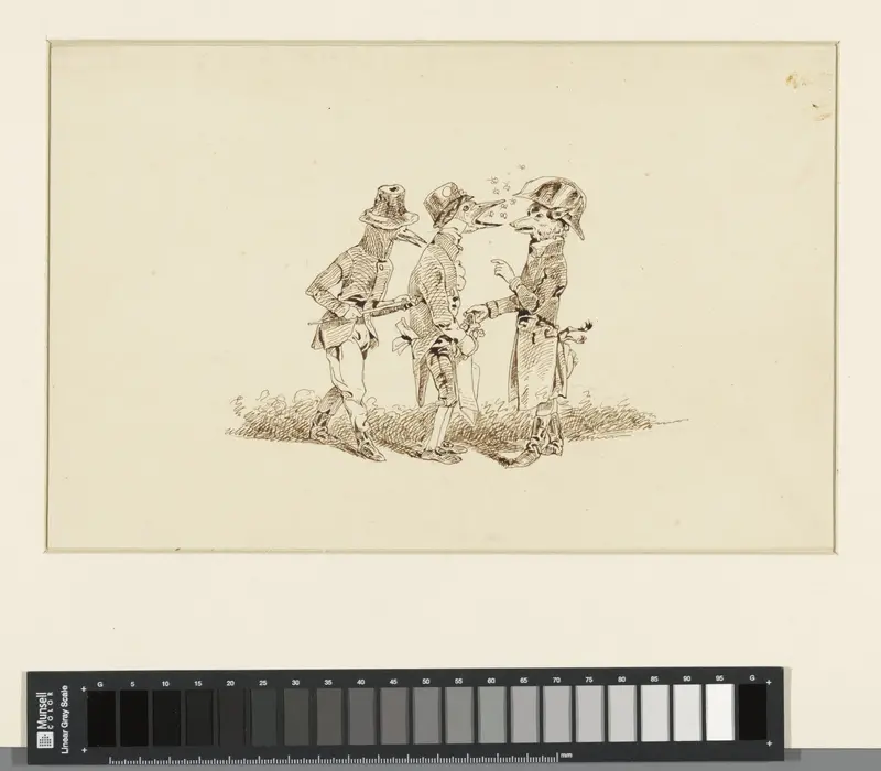 Twee spreeuwen en een vos Wall Art by Wilhelm Koller - High-Resolution Digital Print