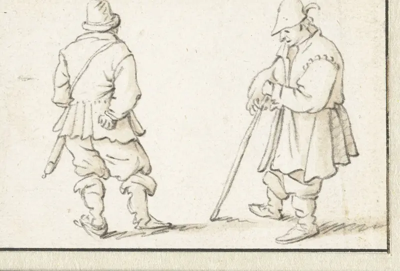 Twee staande mannen Wall Art by Herman Saftleven - High-Resolution Digital Print