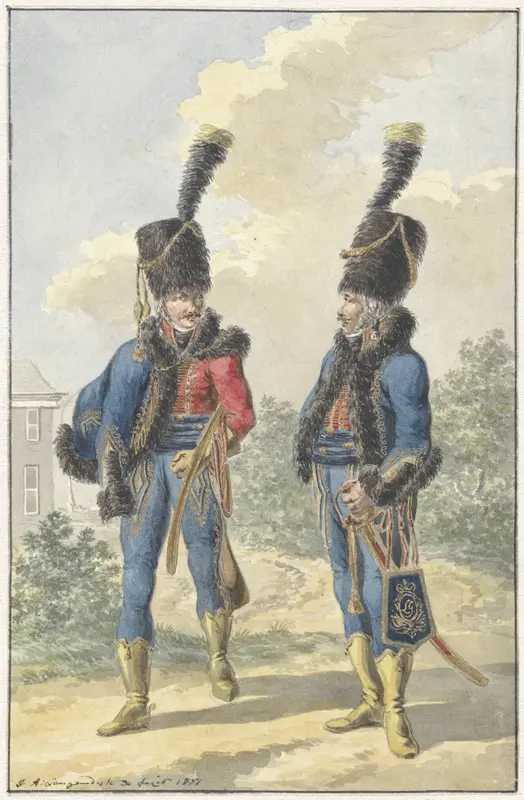 Twee staande militairen Wall Art by Jan Anthonie Langendijk Dzn - High-Resolution Digital Print