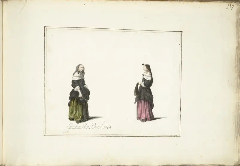 Twee staande vrouwen Wall Art by Unknown - High-Resolution Digital Print