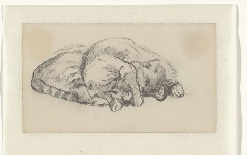 Twee stoeiende katten Wall Art by Guillaume Anne van der Brugghen - High-Resolution Digital Print