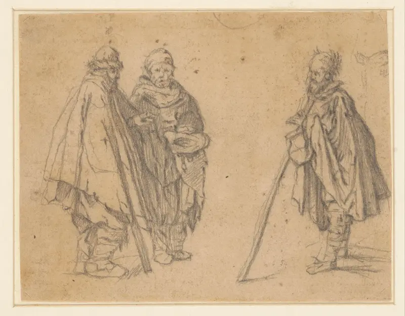 Twee studies van bedelaars Wall Art by Jacques Callot - High-Resolution Digital Print