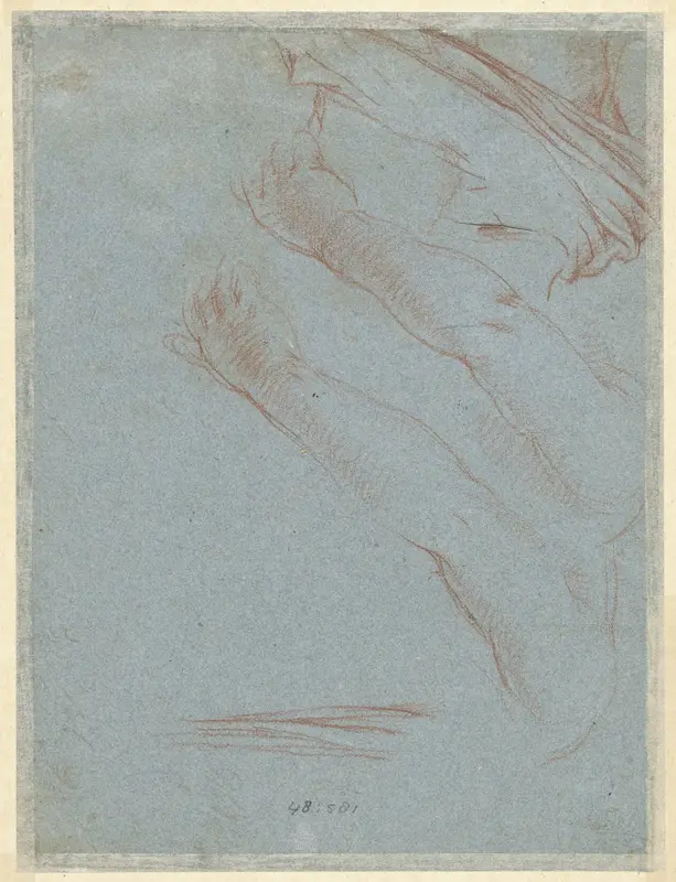 Twee studies van een arm en een kleed Wall Art by Unknown - High-Resolution Digital Print