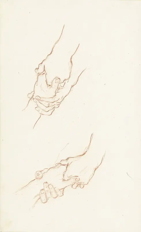 Twee studies van een hand aangevat door andere handen Wall Art by Bernard Picart - High-Resolution Digital Print
