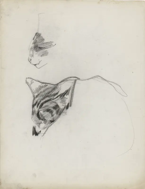 Twee studies van een kat Wall Art by George Hendrik Breitner - High-Resolution Digital Print