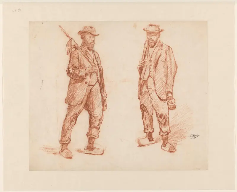 Twee studies van een lopende man Wall Art by Johannes Abraham Mondt - High-Resolution Digital Print