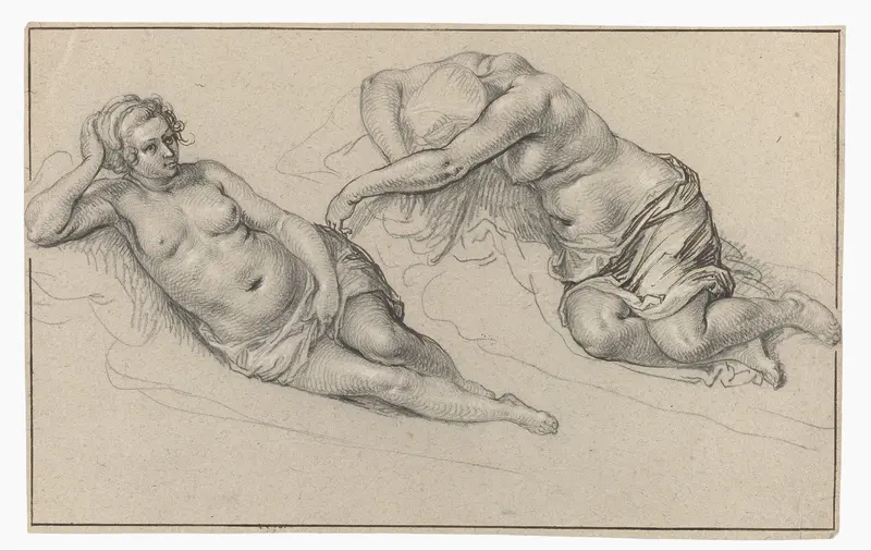 Twee studies van een naakte vrouw Wall Art by Jacques de Gheyn (II) - High-Resolution Digital Print