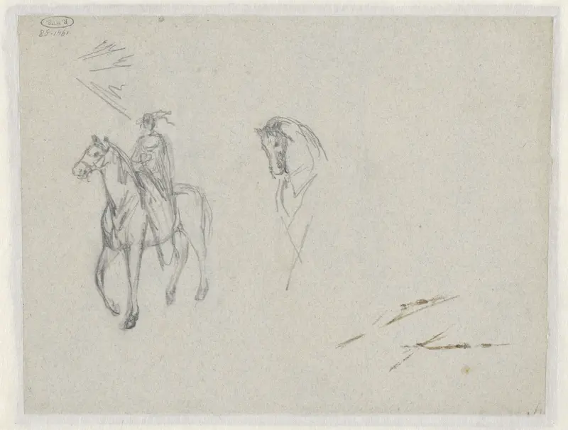 Twee studies van een paard Wall Art by Jan Kuyper - High-Resolution Digital Print