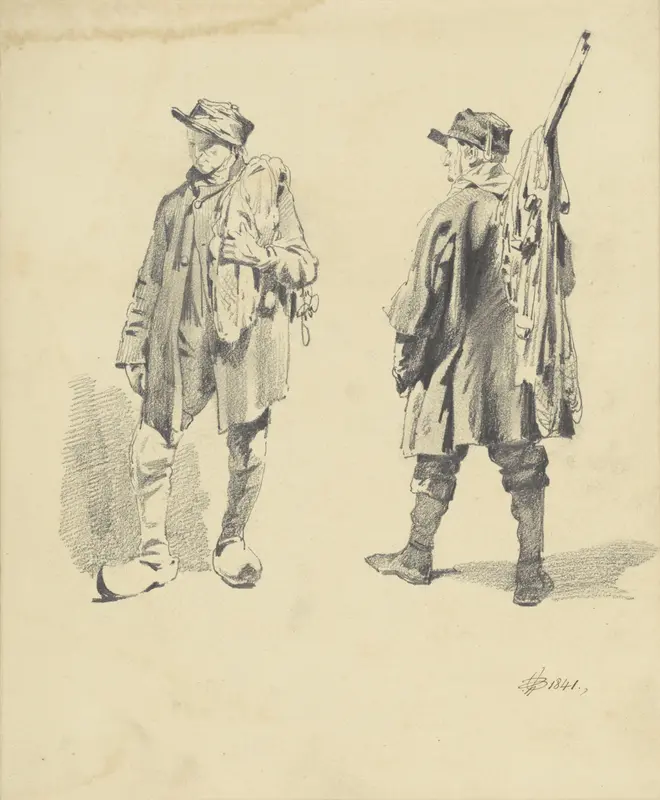Twee studies van een staande man Wall Art by Pieter van Loon - High-Resolution Digital Print