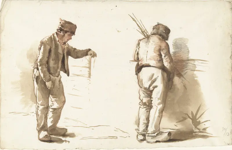 Twee studies van een staande man Wall Art by Abraham Johannes Ruytenschildt - High-Resolution Digital Print