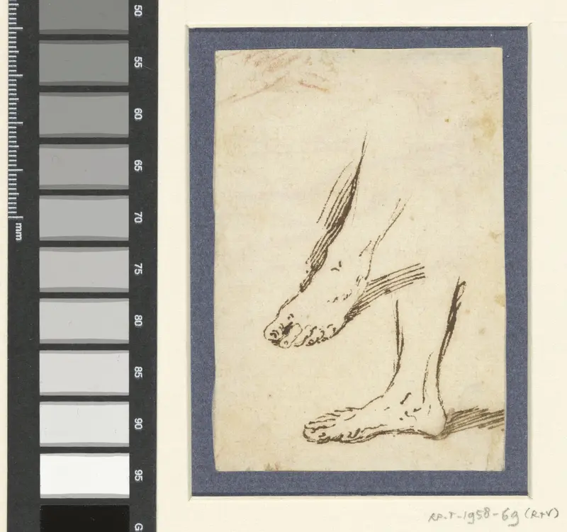Twee studies van een voet Wall Art by Unknown - High-Resolution Digital Print