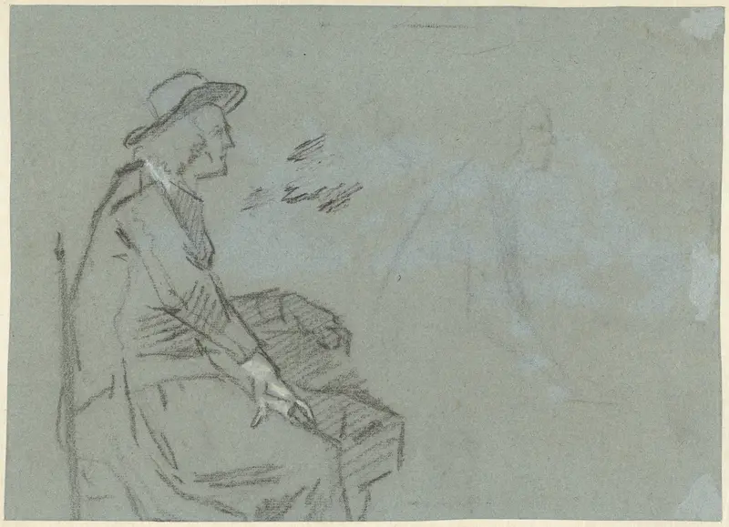 Twee studies van een zittende man, in profiel naar rechts Wall Art by Cornelis Troost - High-Resolution Digital Print