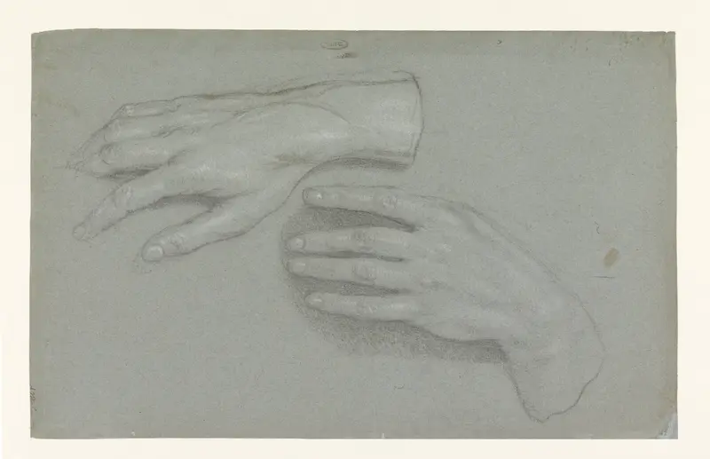 Twee studies van handen Wall Art by Unknown - High-Resolution Digital Print
