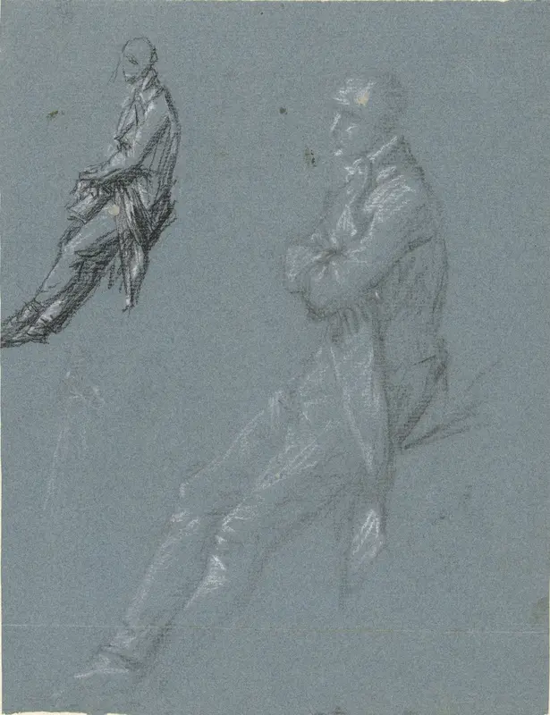 Twee studies van Rutger Jan Schimmelpenninck en een schets van zijn vrouw Wall Art by Pierre Prud'hon - High-Resolution Digital Print