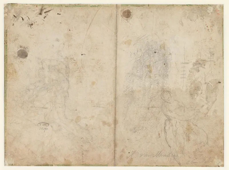 Twee studies van vechtende mannen Wall Art by Gerrit Pietersz. Sweelink - High-Resolution Digital Print