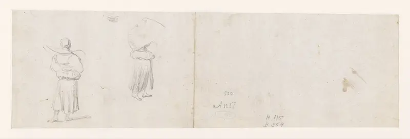 Twee studies van vrouwen in Münster kostuum Wall Art by Gerard ter Borch (II) - High-Resolution Digital Print