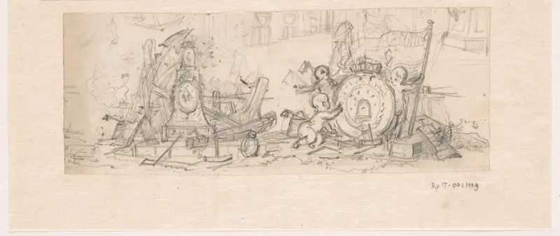 Twee varianten van symbolen met betrekking tot de VOC Wall Art by Jurriaan Andriessen - High-Resolution Digital Print