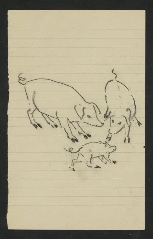 Twee varkens en een big Wall Art by Gerrit Willem Dijsselhof - High-Resolution Digital Print