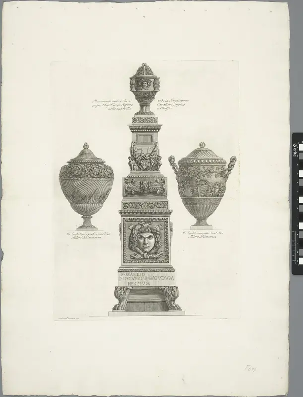 Twee vazen en antiek monument Wall Art by Unknown - High-Resolution Digital Print