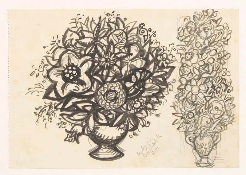 Twee vazen met bloemen Wall Art by Leo Gestel - High-Resolution Digital Print