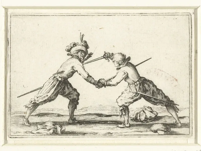 Twee vechtende mannen met zwaarden Wall Art by Jacques Callot - High-Resolution Digital Print